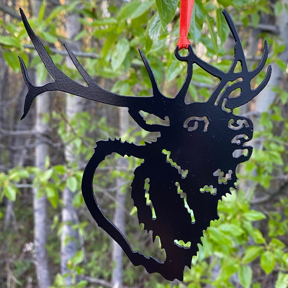 Elk Metal Art Ornament